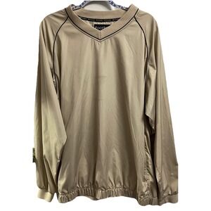 FootJoy Men's Golf Pullover Jacket‎ Windbreaker Beige V-Neck Lightweight Sz. XL